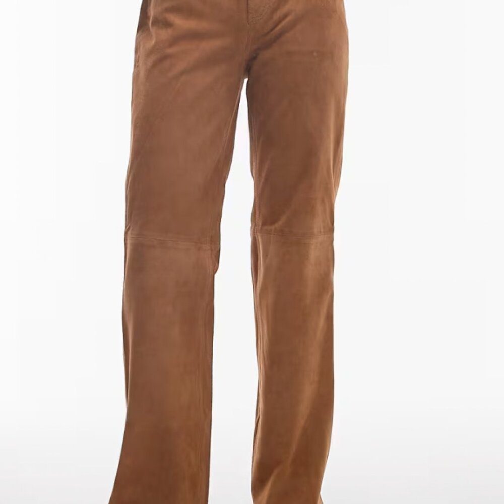 Mango Camel suede pants sz 8